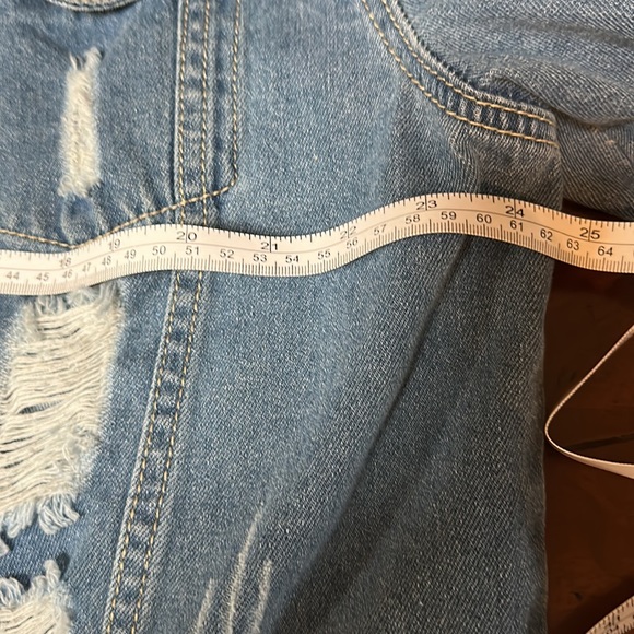 Jeans wear distressed denim jean jacket large xl - Picture 2 of 9
